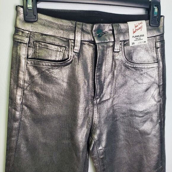 Joe's Jeans Hi (Rise) Honey Flawless Metallic Bootcut Jeans Silver Size 25 - Picture 4 of 9